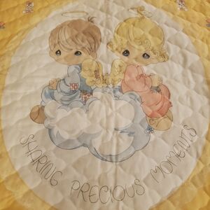 Precious Moments Angelic Quilt - Yellow and Blue